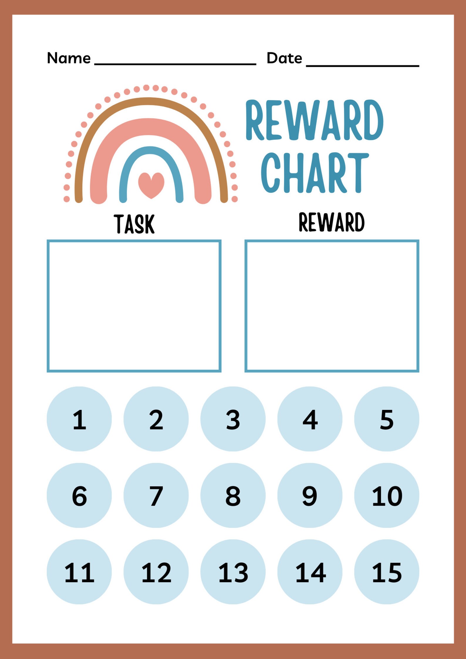 Kid's Reward Chart Printable Chore Chart for Kids Kids Chores Kids ...