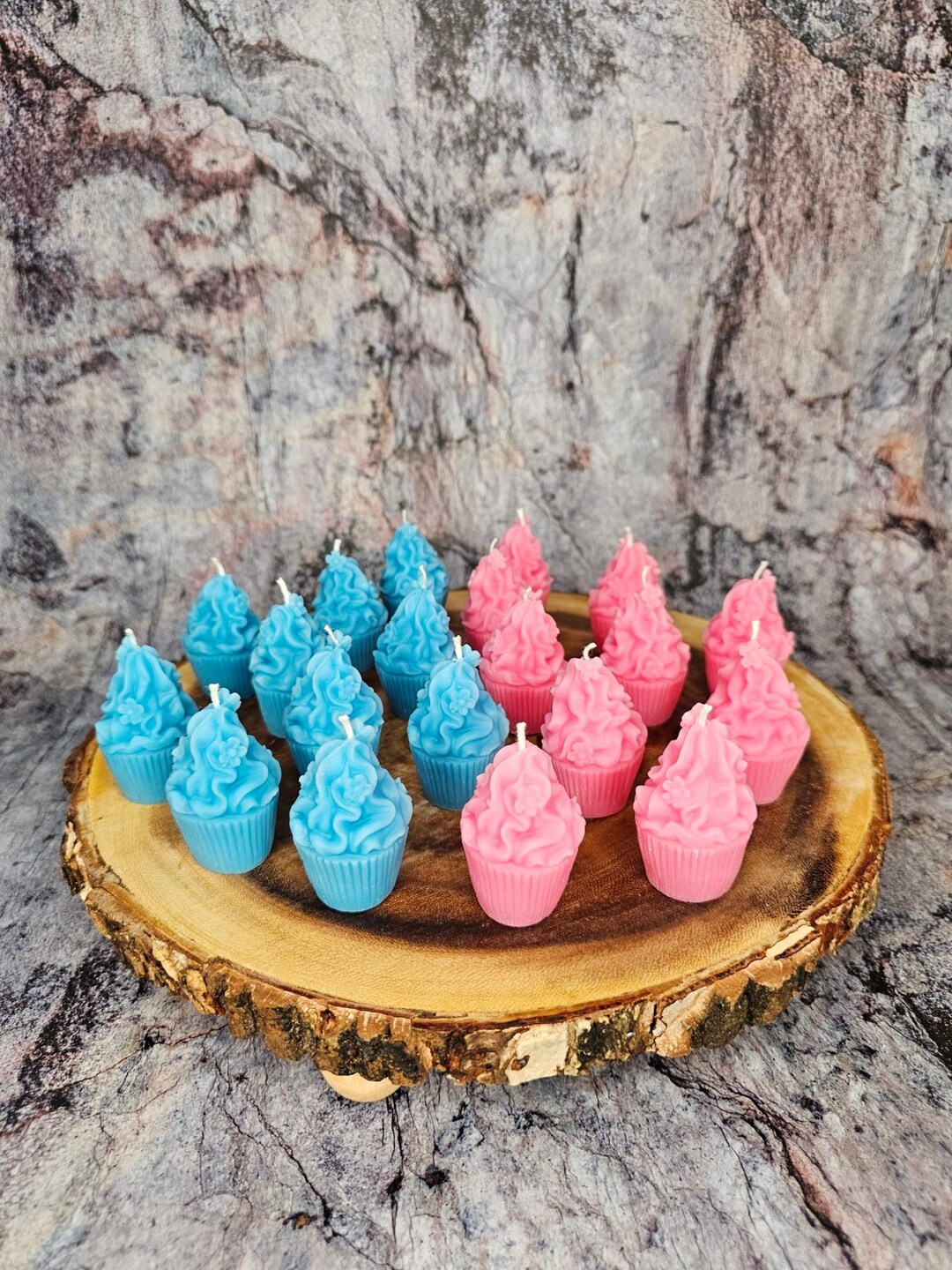 Mini Cupcake Pillar Candle Favor Handmade Gift Baby Shower Favor Party