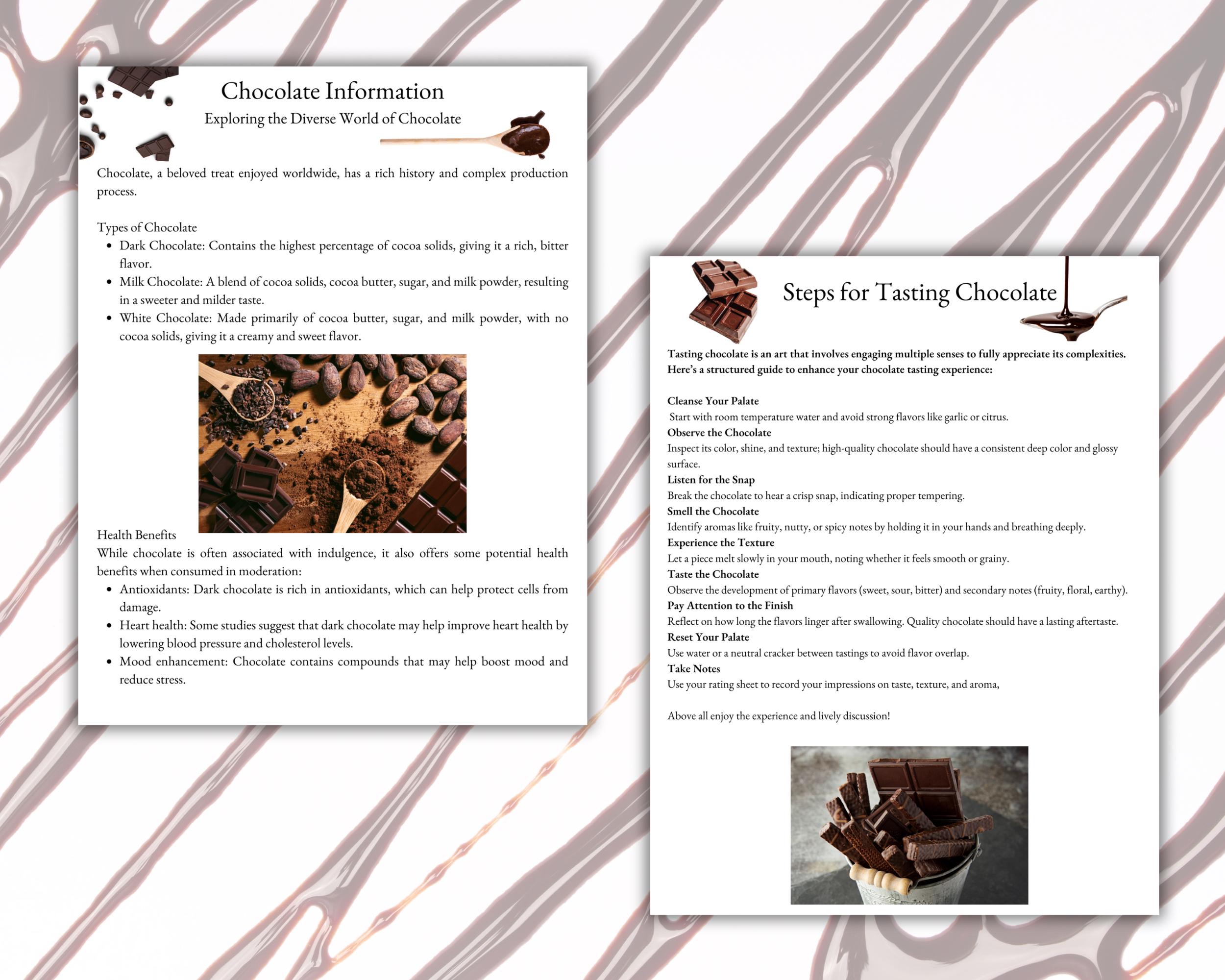 Chocolate Taste Testing Digital Kit, Holiday Party Idea, Valentines ...