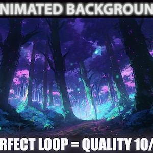 Bosque oscuro misterioso / FONDO VIRTUAL ANIMADO / Vtuber Twitch Streamer / Fondo de bucle de zoom de Youtube / Acogedor bosque relajante seguro