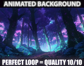 Dark Mysterious Woods | ANIMIERTER VIRTUELLER HINTERGRUND | Vtuber Twitch Streamer | Youtube Zoom Loop Hintergrund | Gemütlicher Safe Relaxing Forest
