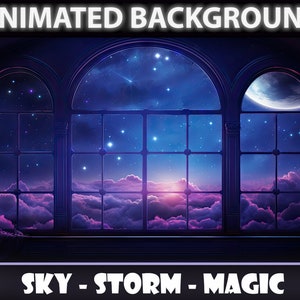 ANIMATED BACKGROUND | Sky Tower secret room |  Cozy Stream Vtuber Twitch Overlay Background | Ambience looped virtual stream background