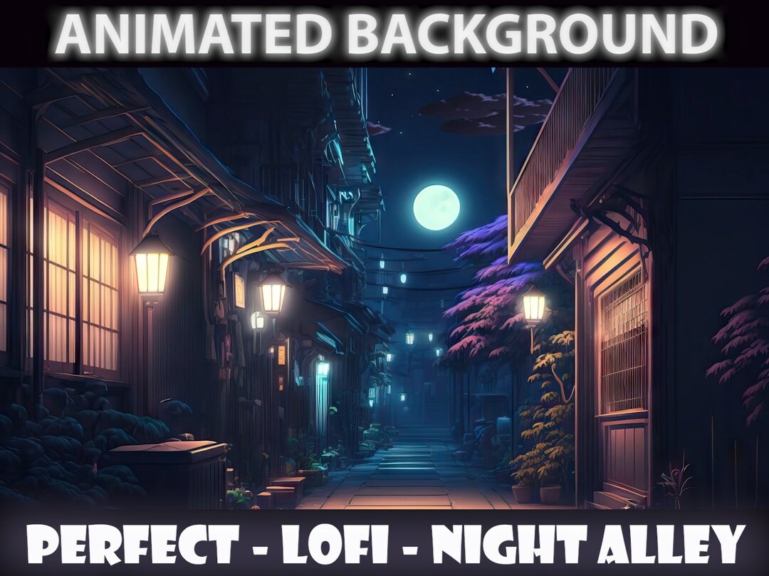 Lofi Night Alley in Japan ANIMATED VIRTUAL BACKGROUND Vtuber Twitch ...