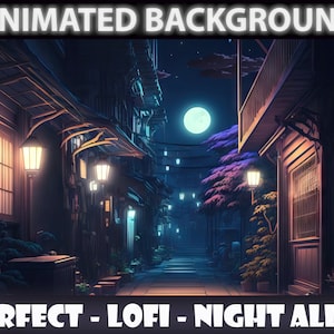 Lofi Night Alley in Japan | ANIMATED VIRTUAL BACKGROUND | Vtuber Twitch Streamer | Youtube Zoom loop Background |Twich background