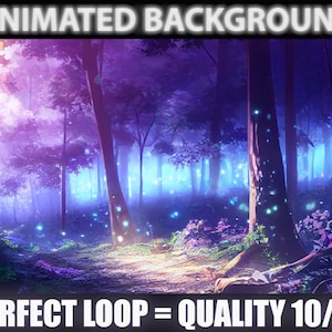 Magic Woods / SFONDO VIRTUALE ANIMATO / Streamer Twitch Vtuber / Sfondo in loop Zoom Youtube / Foresta accogliente, sicura e rilassante
