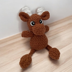 Crocheted Moose toy, Squishy moose toy. Moose plushie| Stuffie