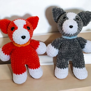 Handmade Crochet Dog | Soft Gray Stuffed Dog Toy | Amigurumi Dog Plush | Cute Puppy Gift | Baby Safe Dog Toy | Nursery Decor Gift