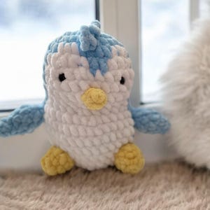 Crocheted Blue Penguin Plushie: Amigurumi Stuffed Animal