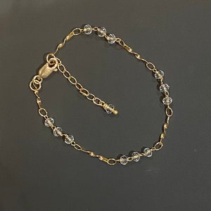Crystal Quartz and Gold Filled Bracelet