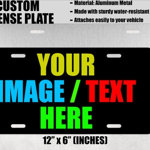 Personalized License Plate,Custom License Plate,Custom Car Tag,Personalized Aluminum License Plate,Custom Front License Plates,License Plate