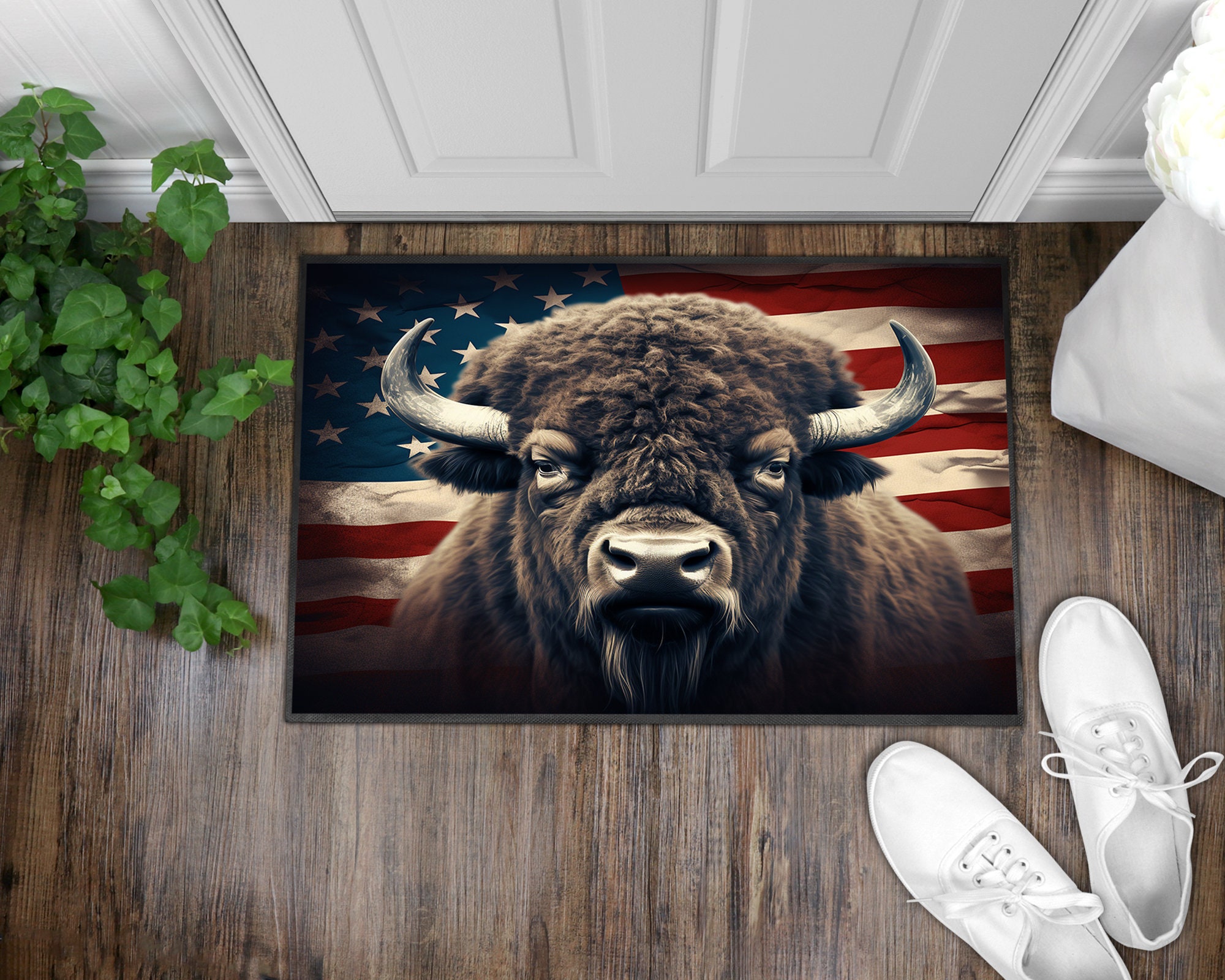 Doormat bison, Small, Natural