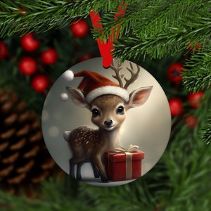 Christmas Baby Deer Ornament,Baby Deer Car Coaster,Baby Deer Ornament,Ornament,Gift For Christmas