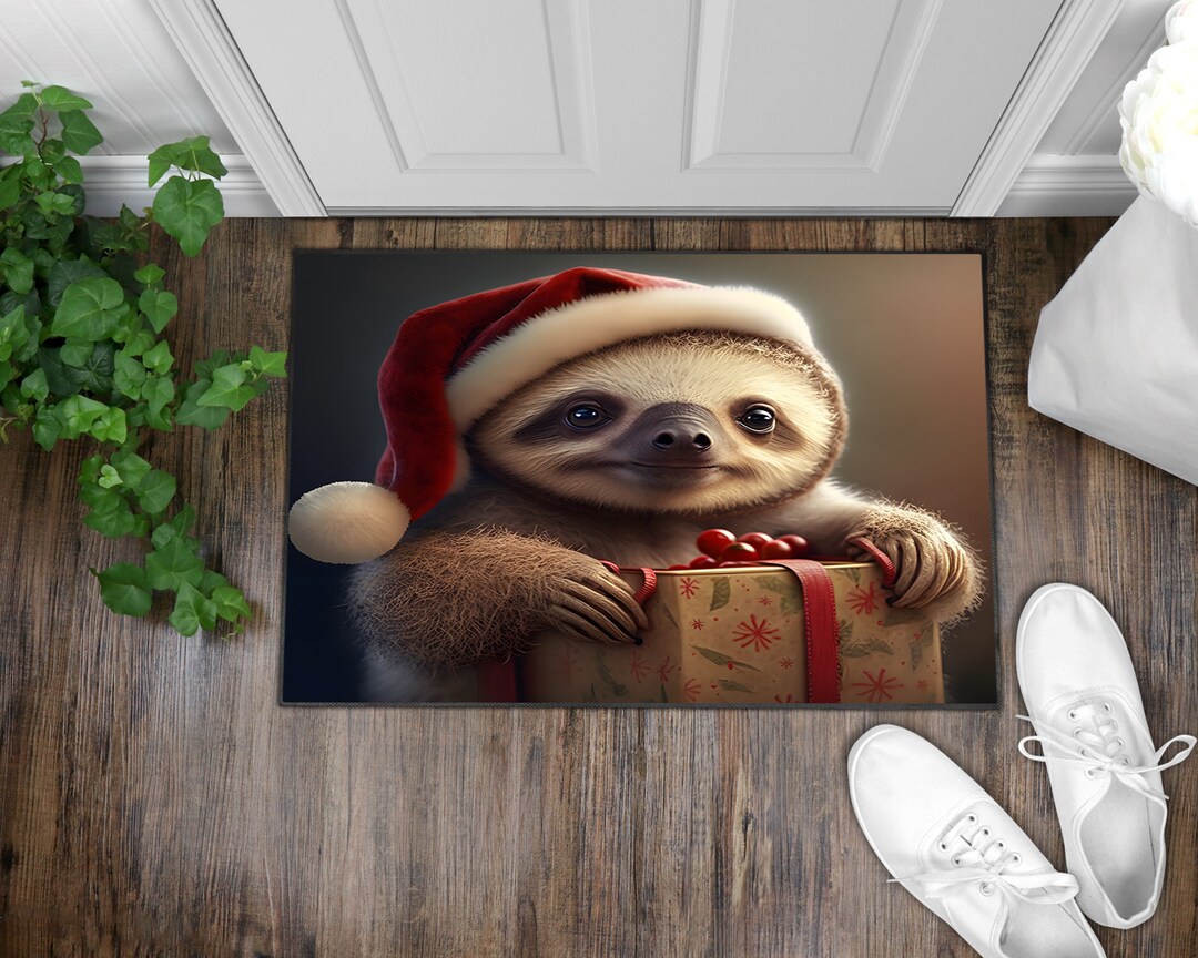 Christmas Baby Sloth Doormat,christmas Baby Sloth,baby Sloth Rug ...