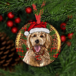 Christmas Goldendoodle Ornament,Goldendoodle Car Coaster,Goldendoodle Ornaments,Christmas Ornament,Ornament