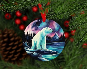 Christmas Polar Bear Ornament, Polar Bear Ornament, Polar Bear Ornaments,Christmas Ornament,Ornament,Gift For Ornament,Car Coaster