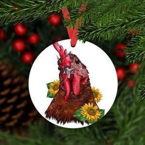 Christmas Rooster Ornament, Rooster Car Coaster, Rooster Ornaments,Ornament