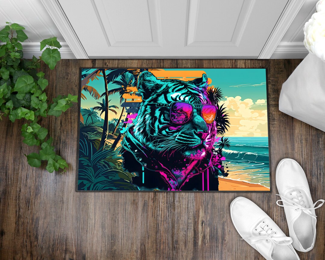 Tiger Door Mat, Tiger Floor Mat, Tiger Rug,animal Rug,animal Floor Mat,gift for Him,home