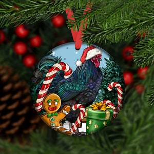 Christmas Jersey Giant Rooster Ornament, Jersey Giant Rooster Car Coaster, Jersey Giant Rooster Ornaments,Ornament