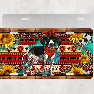 German Shorthaired Pointer License Plate,Sunflower License Plate,German Shorthaired Pointer,Dog License Plate,License Plate