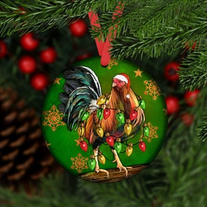 Christmas Rooster Ornament, Rooster Car Coaster, Rooster Ornaments,Ornament