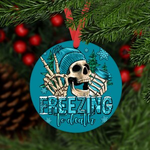 Christmas Freezing To Death Winter Skull  Ornament, Freezing To Death Winter Skull  Car Coaster,Winter Skull  Ornaments,Ornament