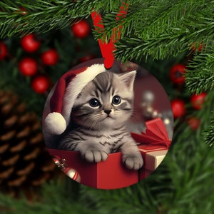 Christmas Baby Cat Ornament,Baby Cat Car Coaster,Baby Cat Ornament,Ornament,Gift For Christmas