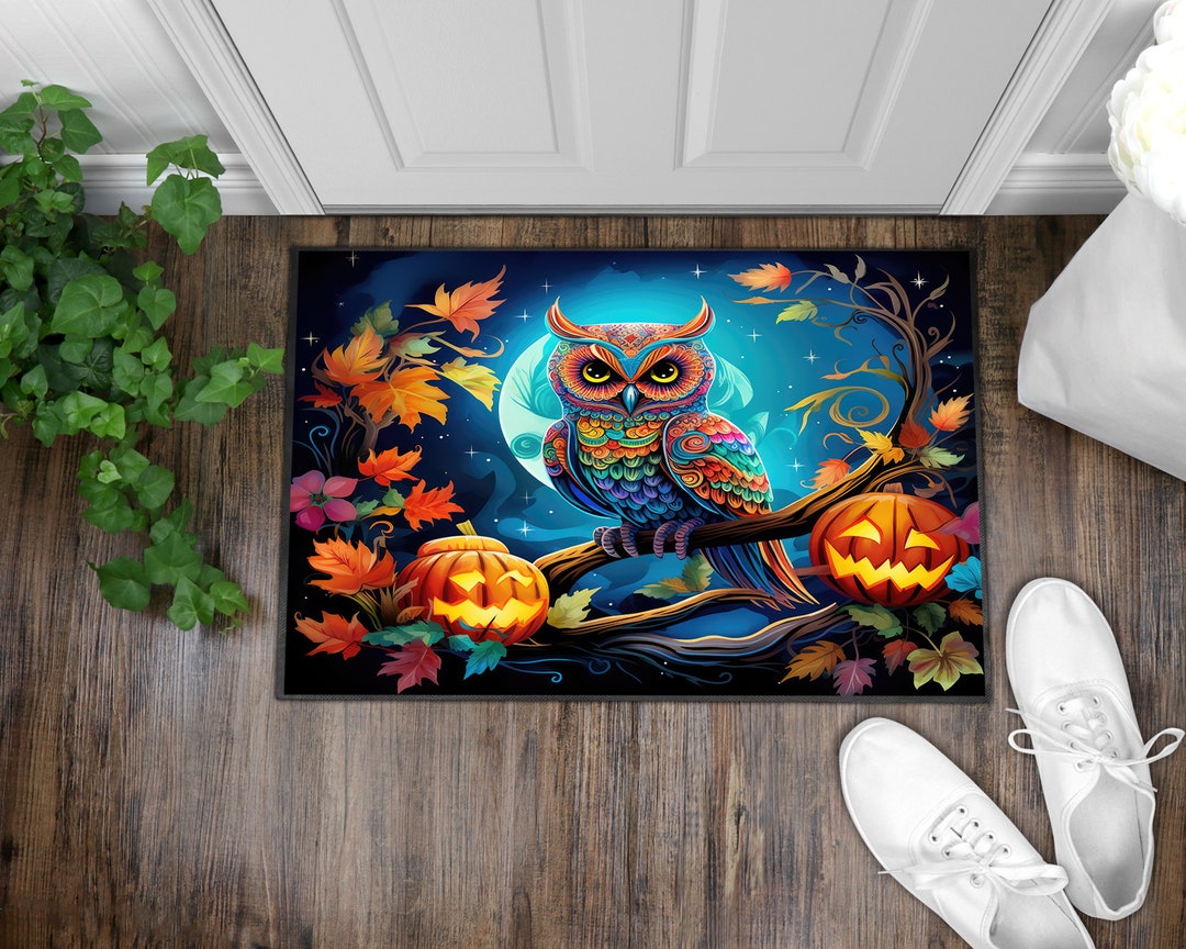 Halloween Door Mat,halloween Owl Doormat, Owl Rug,halloween Rug, Owl
