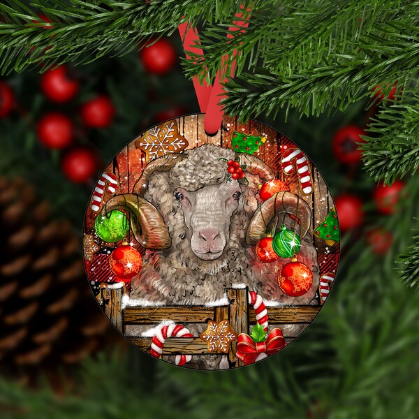 Christmas Merino Wool Sheep Ornament, Merino Wool Sheep Car Coaster, Merino Wool Sheep Ornaments,Ornament
