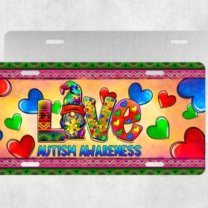  Autism Awareness License Plate Front Aluminum Metal