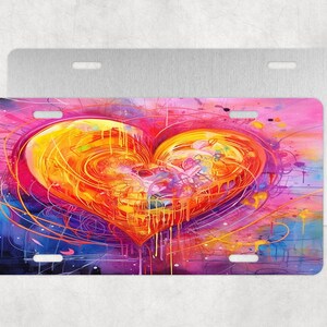 Heart  License Plate,Heart,Colorful Heart License Plate,License Plate,Car Accessories