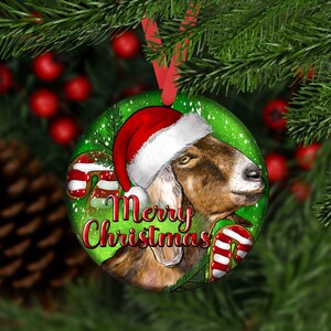Christmas Nubian Goat Ornament, Nubian Goat Car Coaster, Nubian Goat Ornaments,Ornament
