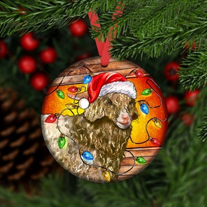 Christmas Angora Goat Ornament, Angora Goat Car Coaster, Angora Goat Ornaments,Ornament