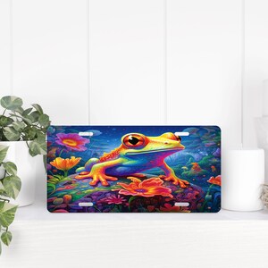 Frog License Plate, Frog,Colorful Frog License Plate,Animal License Plate,License Plate,Car Accessories
