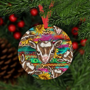 Christmas Baby Goat Ornament, Baby Goat Car Coaster, Baby Goat Ornaments,Ornament