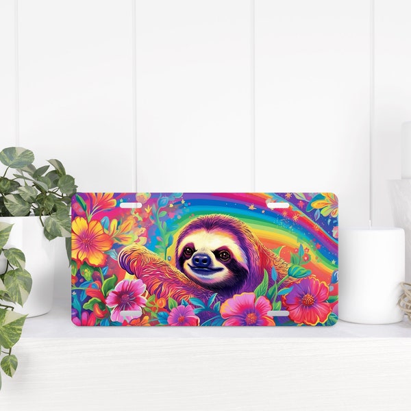 Neon Sloth License Plate, Sloth Licence Plate,Neon License Plate,Animal License Plate,License Plate,Car Accessories