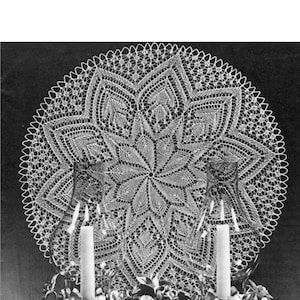 1959 Kaleidoscope Knit Doily Knitting Pattern Vintage Tutorial Digital Download