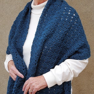 Crochet Pattern Casual Comfort Designer Shawl Scarf Rectangle Shawl Pattern Fashion Accessory PDF Download