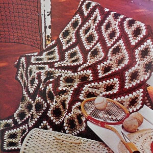 1975 Chevron Crochet Granny Square Blanket Pattern PDF Digital Download Tutorial