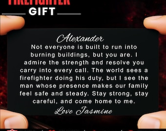 Custom Firefighter Gift Personalized Firefighter Metal Wallet Card Gift Fireman Firefighter Graduation Gift Firefighter Dad Retirement Gift