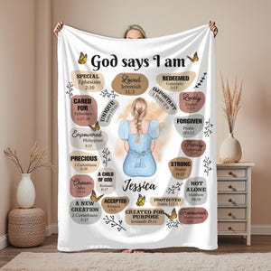 Personalized Affirmation Blanket Name Blanket Gift For Daughter Custom Gift For Teen Girl Gift Confirmation Gift For Girl Baptism Gift