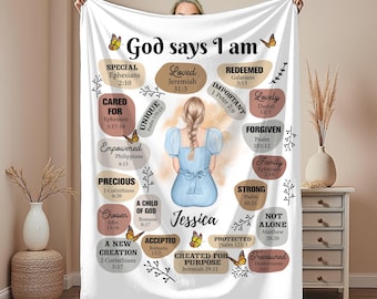 Personalized Affirmation Blanket Name Blanket Gift For Daughter Custom Gift For Teen Girl Gift Confirmation Gift For Girl Baptism Gift