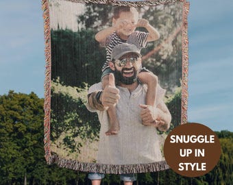 Custom Photo Blanket Collage Gift Woven Throw Family Photo Picture Wedding Keepsake For Couple New Memories Present For Mom Dad Collection