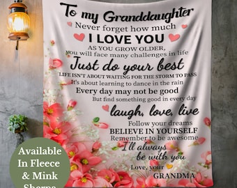 Granddaughter Gift, Granddaughter Christmas Gift For Granddaughter Birthday Gift, Granddaughter Blanket Gift From Grandma, Gift From Grandpa