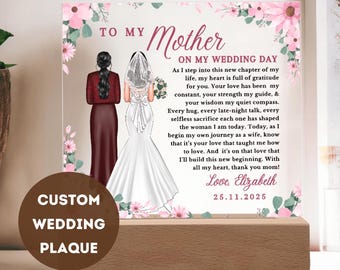Personalized Mother of the Bride Gift from Daughter, Mother Wedding Gift From Daughter, Mom Wedding Gift for Mom, Custom Mom Gift On Wedding