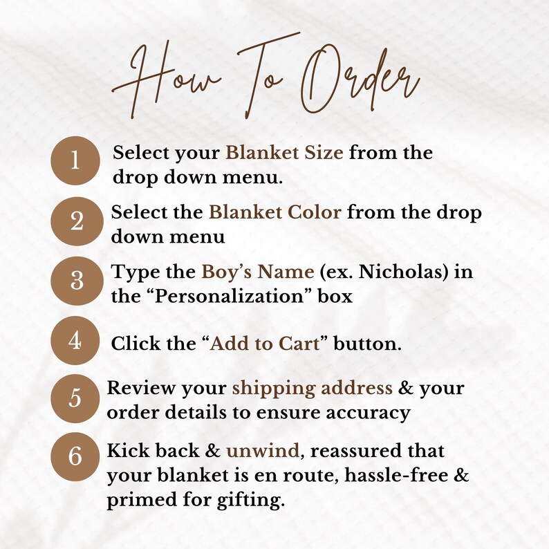 a menu with instructions for how to order