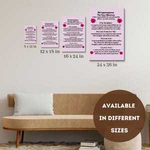 ho'oponopono prayer wall art hawaiian self care gift mindfulness inspiration gift motivation self care wall art — hand‑lettered canvas featuring “I’m sorry, Please forgive me, Thank you, I love you” over a misty palm tree scene with muted island tones for meditation corners or bedroom sanctuaries.