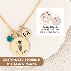 Mommy and Me Zodiac Coin Necklace, Celestial Zodiac Necklace, Scorpio Zodiac Necklace, Mother’s Day Gifts, Leo Necklace, Virgo Necklace