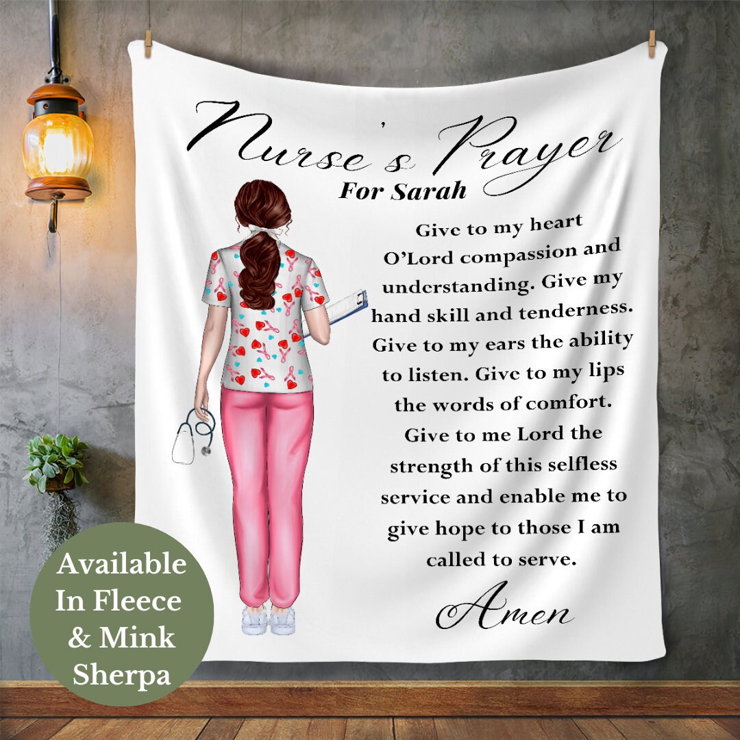 Custom Nurses Prayer Blanket, Nursing School Gift, Motivational Christmas Gifts, Sentimental