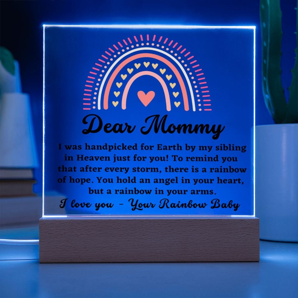 Rainbow Baby Gift I Rainbow Baby Shower Gift Acrylic Plaque I Expecting