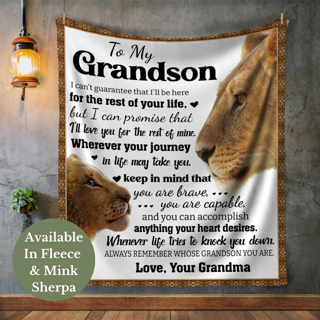 Encouraging Blanket as Grandson Gift, Inspirational Christmas Gifts for